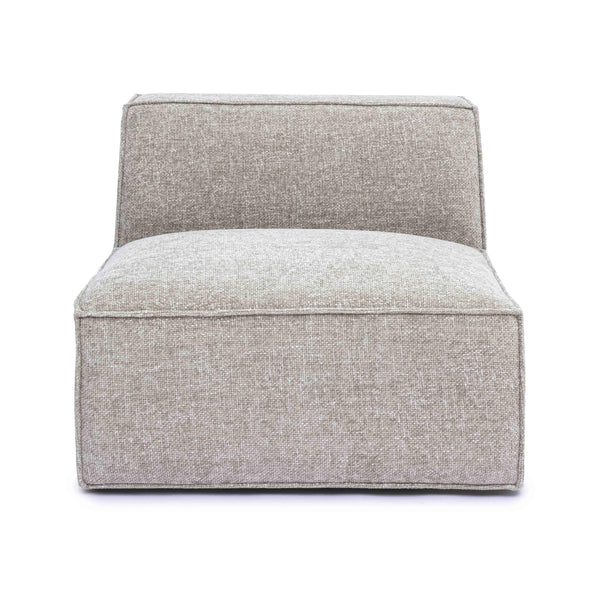 Mindy Taupe Chenille Basketweave Armless Chair | BeBoldFurniture