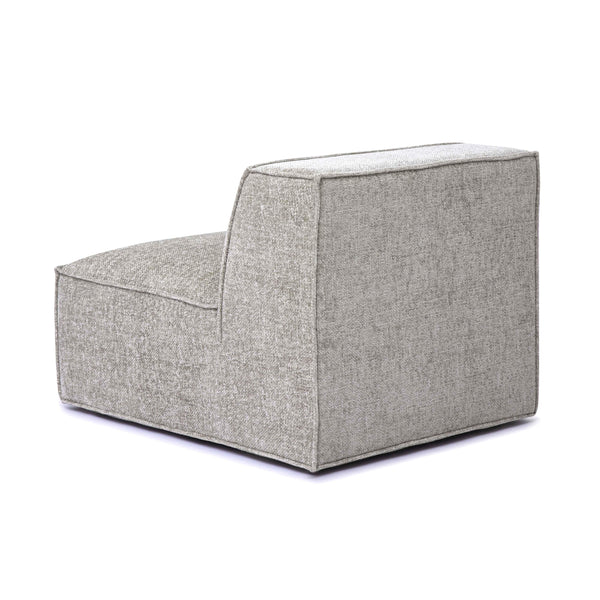 Mindy Taupe Chenille Basketweave Armless Chair | BeBoldFurniture