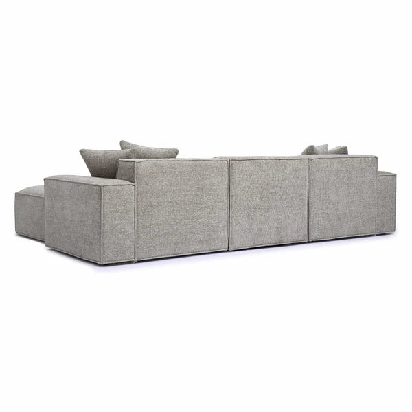 Mindy Taupe Chenille Basketweave Modular Sectional | BeBoldFurniture