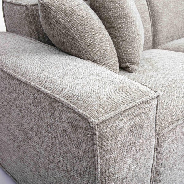 Mindy Taupe Chenille Basketweave Modular Sectional | BeBoldFurniture