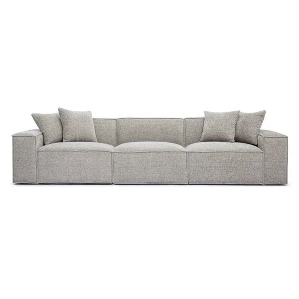 Mindy Taupe Chenille Basketweave Modular Sofa | BeBoldFurniture