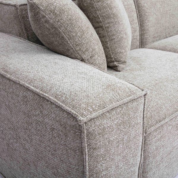 Mindy Taupe Chenille Basketweave Modular Sofa | BeBoldFurniture