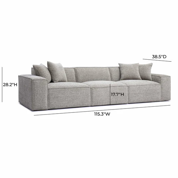 Mindy Taupe Chenille Basketweave Modular Sofa | BeBoldFurniture