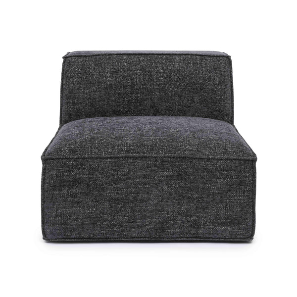 Mindy Charcoal Chenille Basketweave Armless Chair | BeBoldFurniture