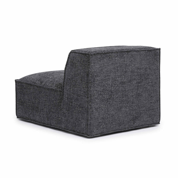 Mindy Charcoal Chenille Basketweave Armless Chair | BeBoldFurniture