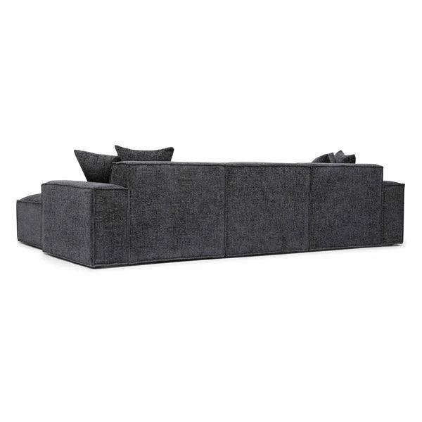 Mindy Charcoal Chenille Basketweave Modular Sectional | BeBoldFurniture