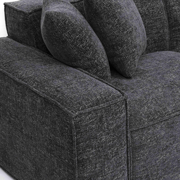 Mindy Charcoal Chenille Basketweave Modular Sectional | BeBoldFurniture