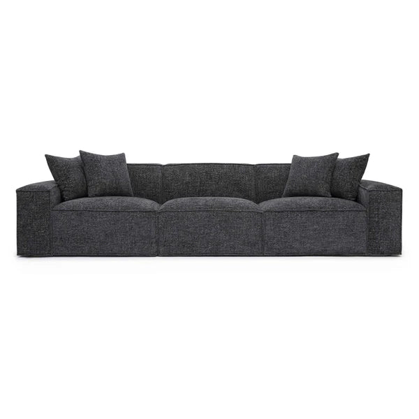 Mindy Charcoal Chenille Basketweave Modular Sofa | BeBoldFurniture