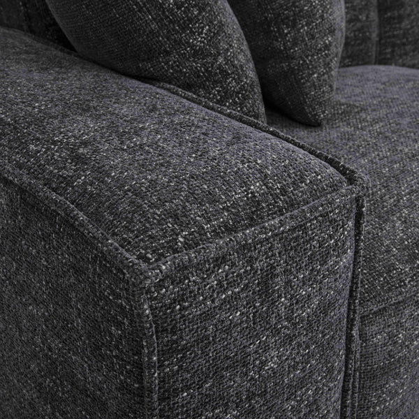 Mindy Charcoal Chenille Basketweave Modular Sofa | BeBoldFurniture