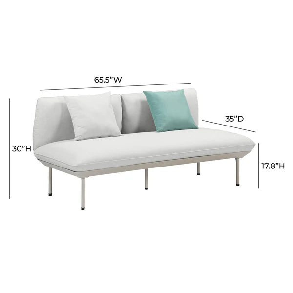 Katti Light Grey Outdoor Loveseat | BeBoldFurniture