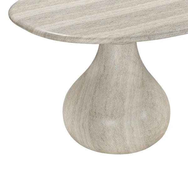 Smooch Faux Travertine Indoor / Outdoor 87" Oval Dining Table | BeBoldFurniture