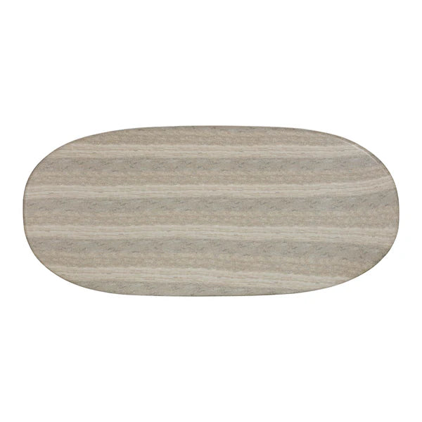 Smooch Faux Travertine Indoor / Outdoor 87" Oval Dining Table | BeBoldFurniture