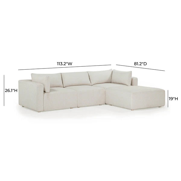 Hangover Cream Outdoor Modular Sectional | BeBoldFurniture