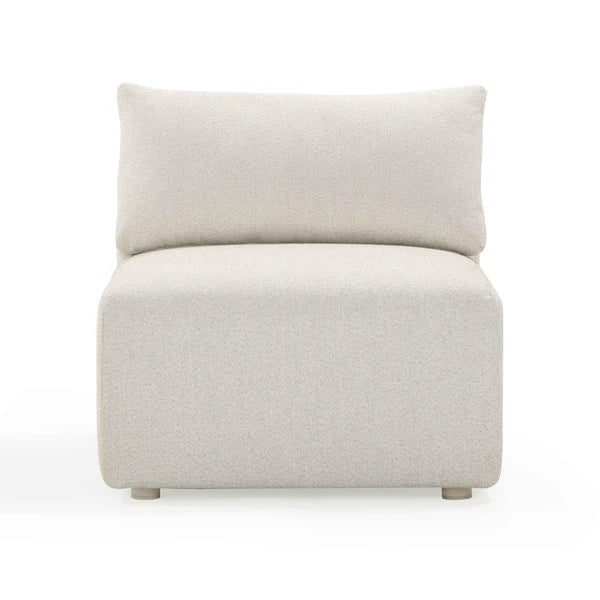 Hangover Cream Modular Outdoor Armless Chair | BeBoldFurniture