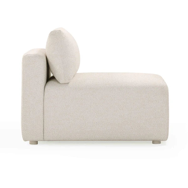 Hangover Cream Modular Outdoor Armless Chair | BeBoldFurniture