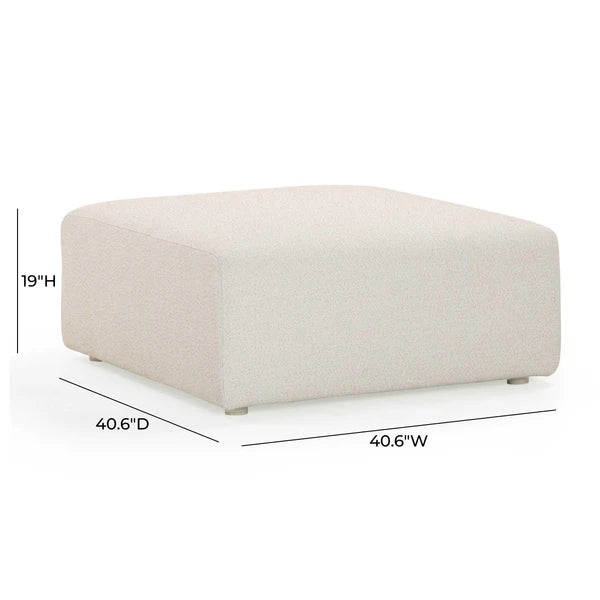 Hangover Cream Outdoor Ottoman | BeBoldFurniture