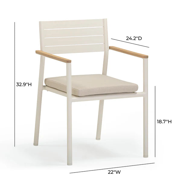Sardinia Cream Outdoor Dining Chair - Set of 2 | BeBoldFurniture