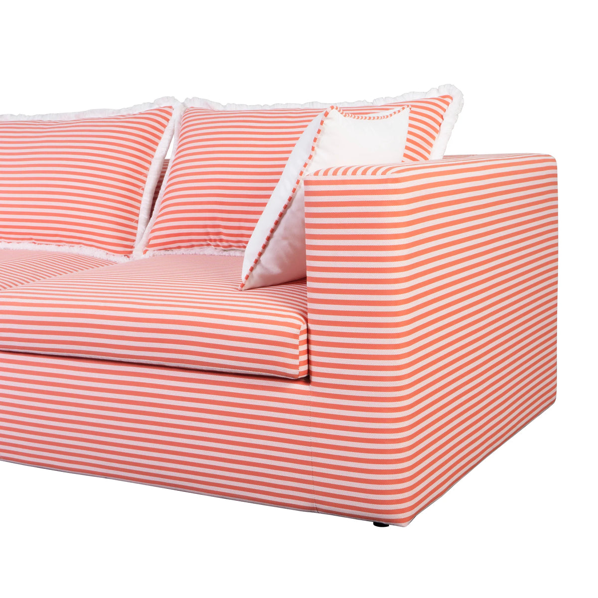 Salty Striped Outdoor Coral Sofa | BeBoldFurniture