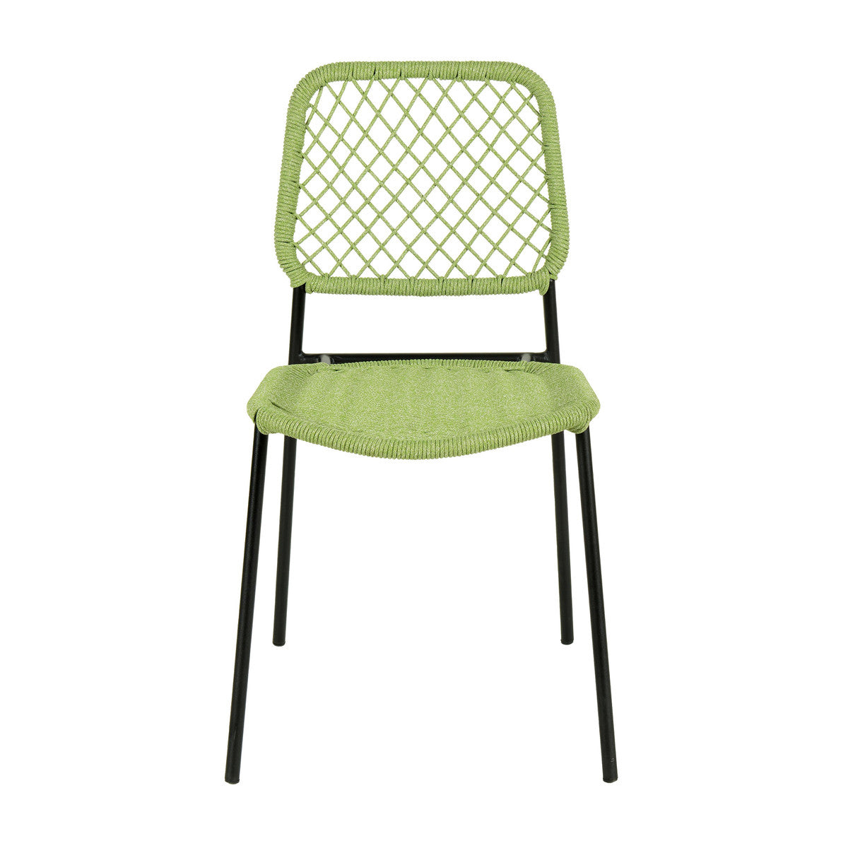 Lucy Green Dyed Cord Stackable Outdoor Dining Chair | BeBoldFurniture