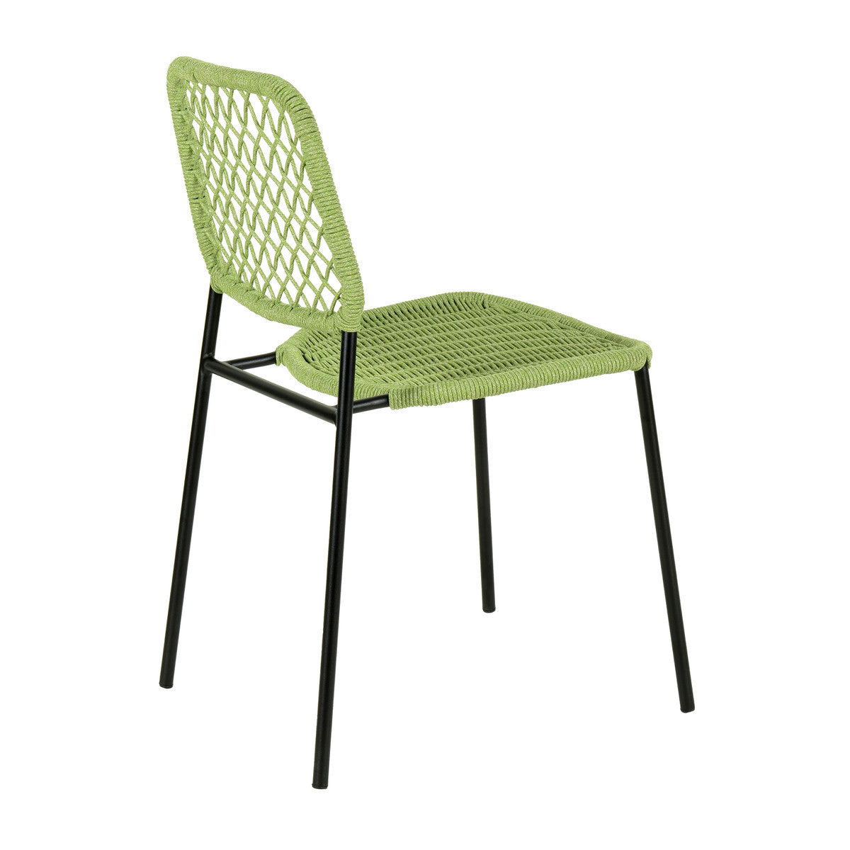 Lucy Green Dyed Cord Stackable Outdoor Dining Chair | BeBoldFurniture