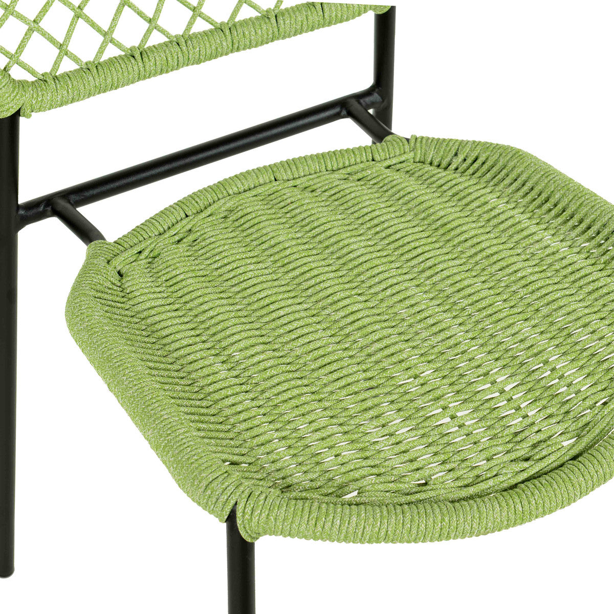 Lucy Green Dyed Cord Stackable Outdoor Dining Chair | BeBoldFurniture