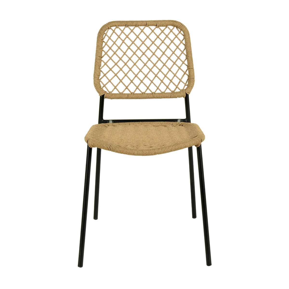Lucy Natural Dyed Cord Stackable Outdoor Dining Chair | BeBoldFurniture