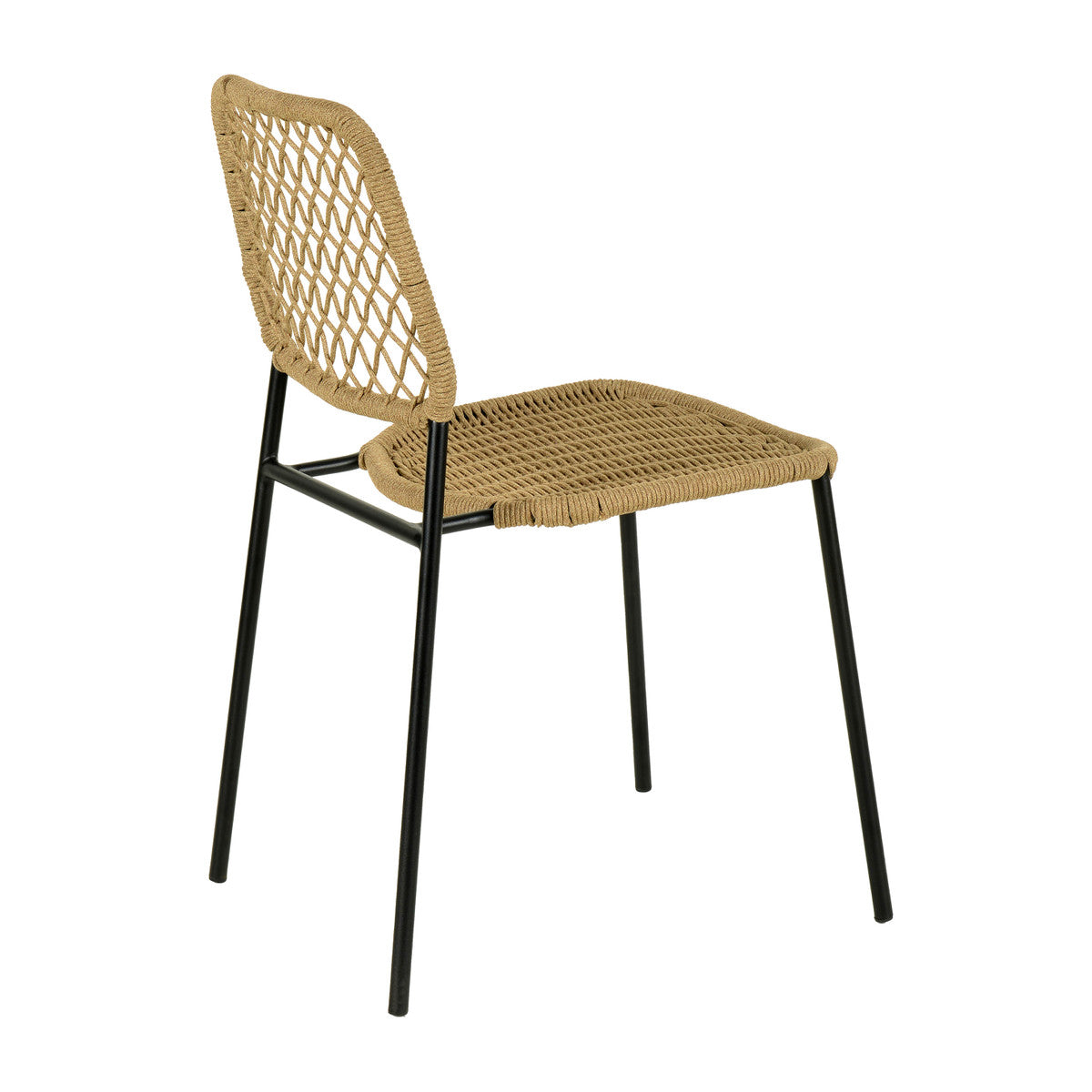 Lucy Natural Dyed Cord Stackable Outdoor Dining Chair | BeBoldFurniture