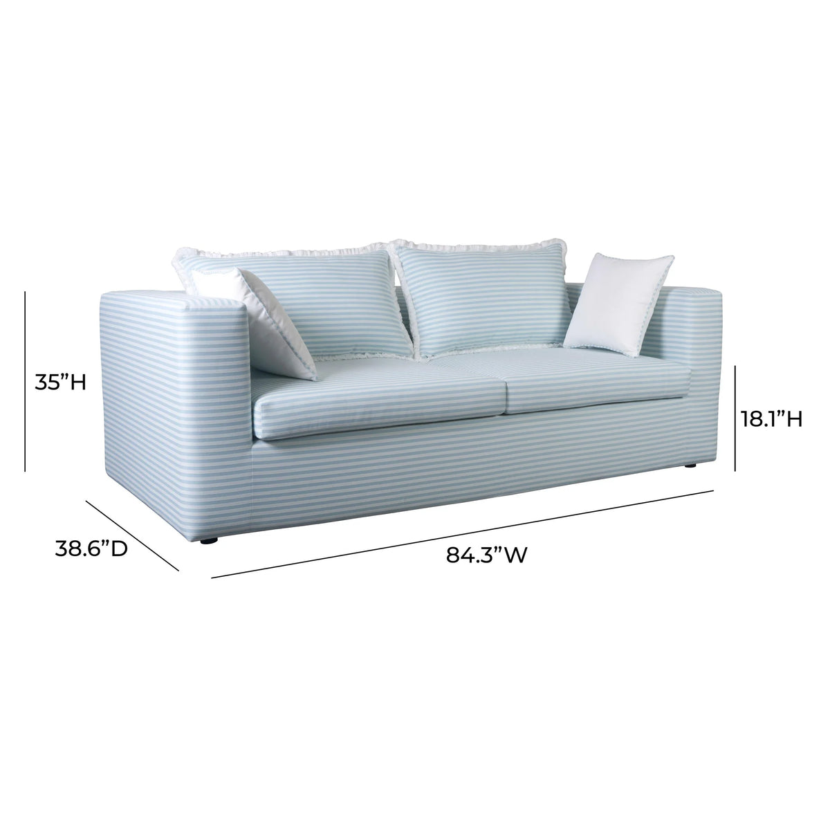 Salty Blue Striped Outdoor Sofa | BeBoldFurniture