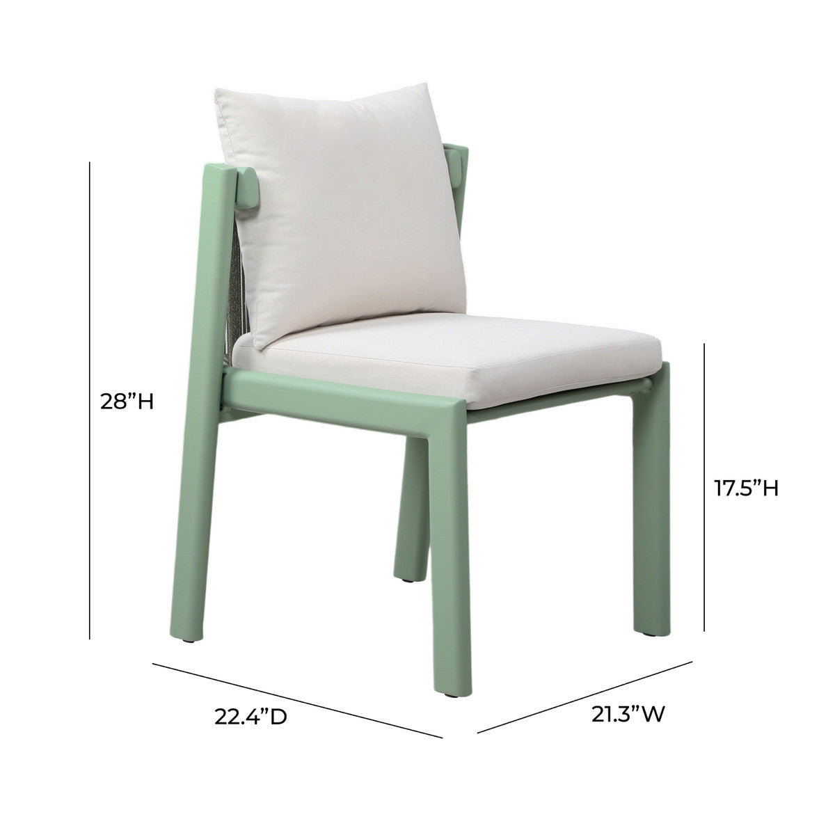 Nancy Mint Green and Cream Outdoor Dining Chair | BeBoldFurniture