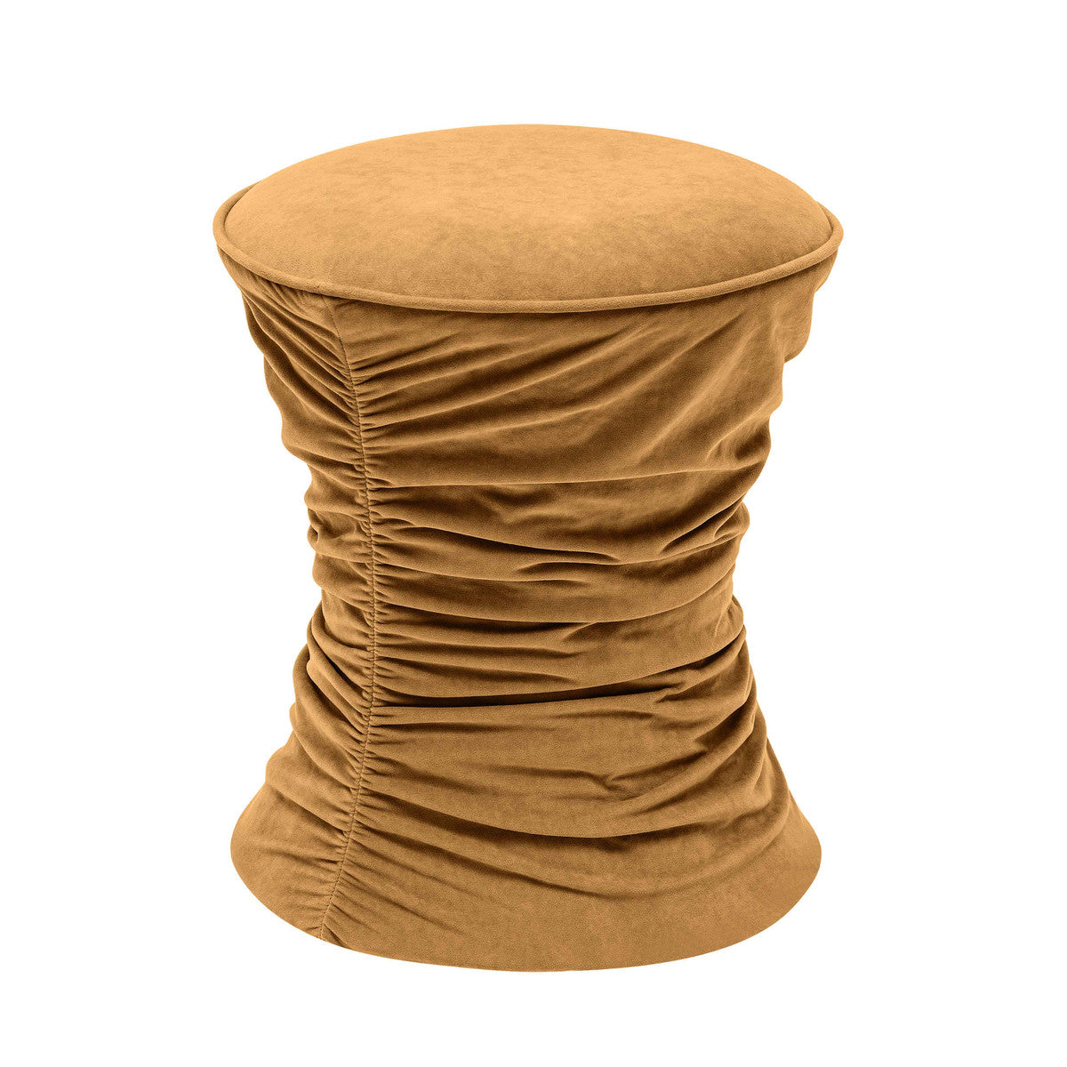Bounce Dark Terracotta Ruched Velvet Adjustable Ottoman | BeBoldFurniture