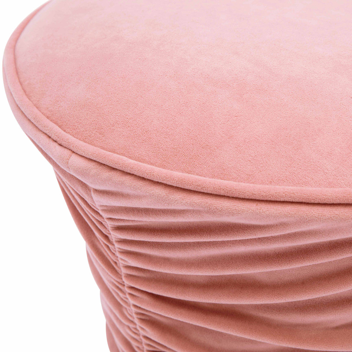 Bounce Rose Pink Ruched Velvet Adjustable Ottoman | BeBoldFurniture