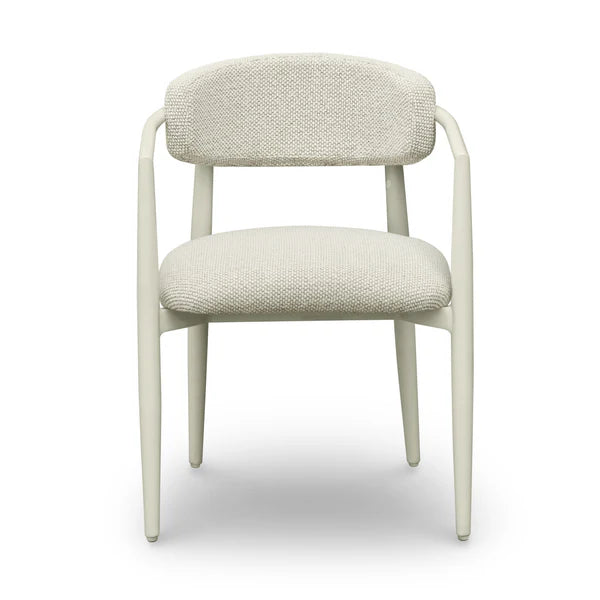 Annika Cream Textured Outdoor Dining Arm Chair | BeBoldFurniture