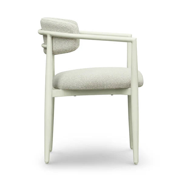 Annika Cream Textured Outdoor Dining Arm Chair | BeBoldFurniture