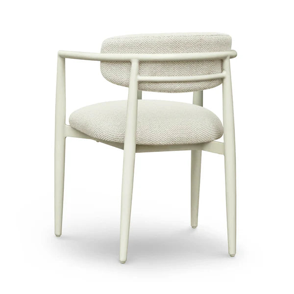 Annika Cream Textured Outdoor Dining Arm Chair | BeBoldFurniture