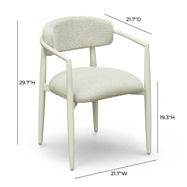 Annika Cream Textured Outdoor Dining Arm Chair | BeBoldFurniture