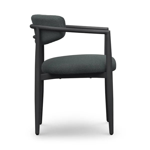 Annika Black Textured Outdoor Dining Arm Chair | BeBoldFurniture