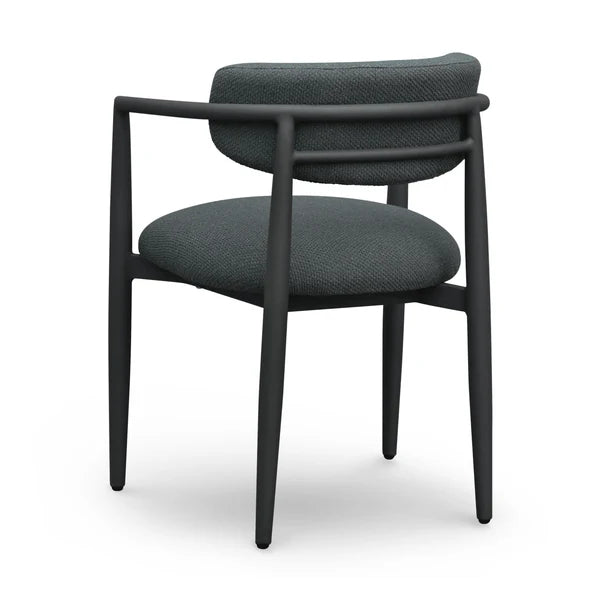 Annika Black Textured Outdoor Dining Arm Chair | BeBoldFurniture