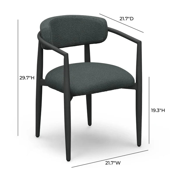 Annika Black Textured Outdoor Dining Arm Chair | BeBoldFurniture