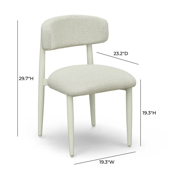 Annika Cream Textured Outdoor Dining Side Chair | BeBoldFurniture