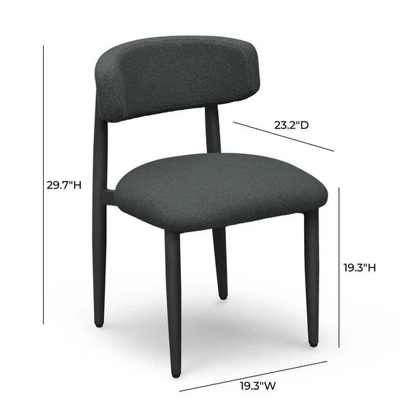 Annika Black Textured Outdoor Dining Side Chair | BeBoldFurniture