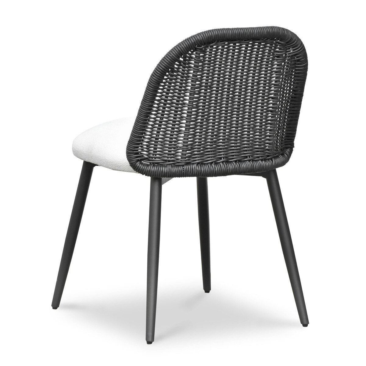 Alexa Black Rattan Performance Fabric Dining Chair | BeboldFurniture