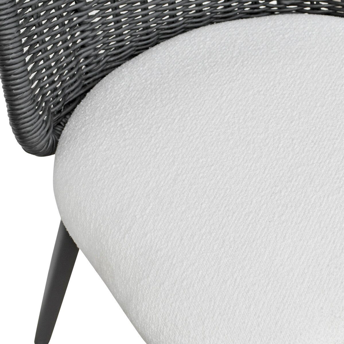 Alexa Black Rattan Performance Fabric Dining Chair | BeBoldFurniture