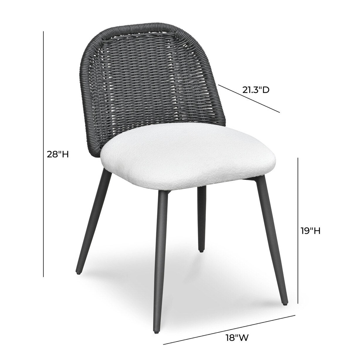 Alexa Black Rattan Performance Fabric Dining Chair | BeBoldFurniture