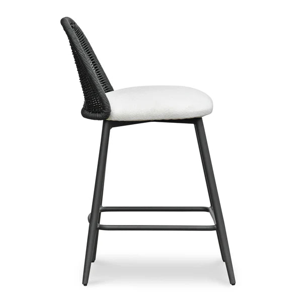 Alexa Black Rattan Performance Fabric Counter Stool | BeBoldFurniture