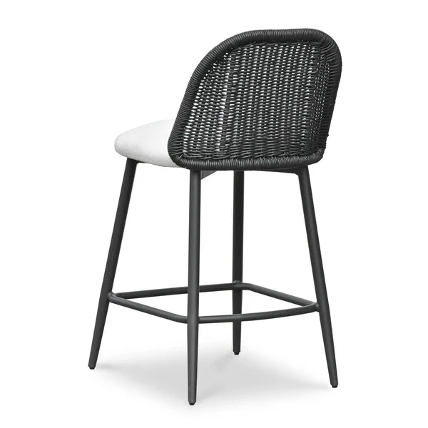 Alexa Black Rattan Performance Fabric Counter Stool | BeBoldFurniture