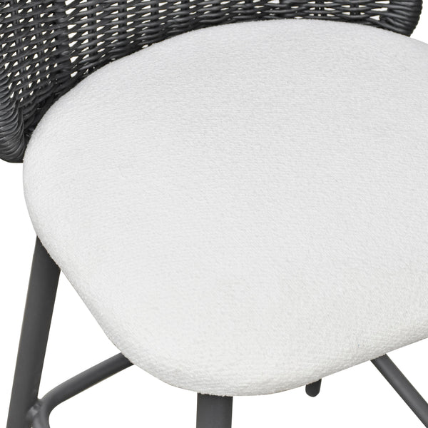 Alexa Black Rattan Performance Fabric Counter Stool | BeBoldFurniture