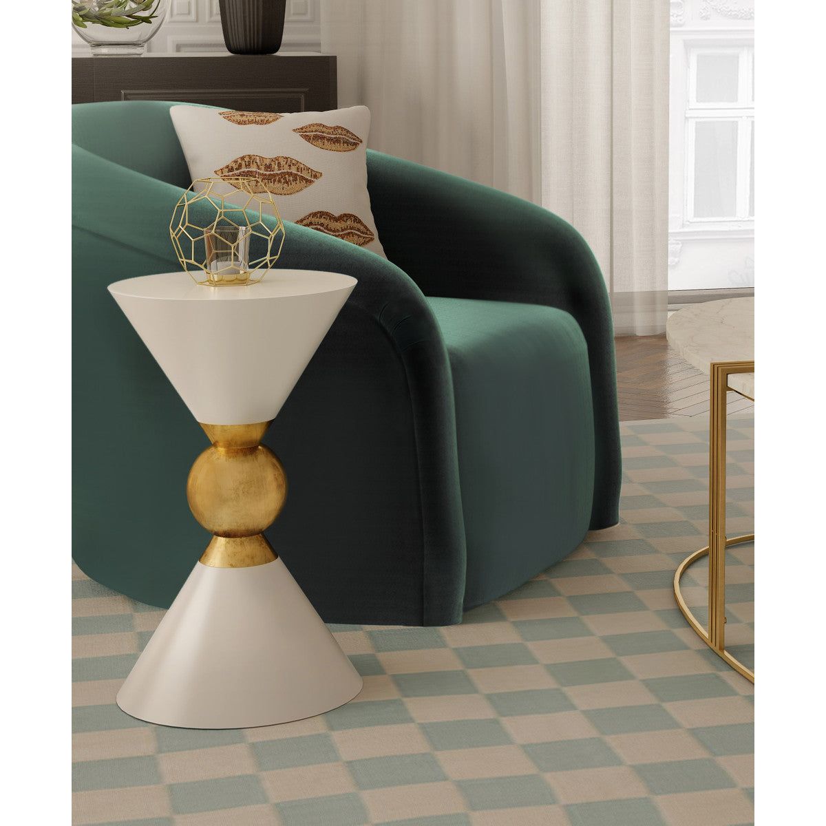 Balhi White Side Table In Houston | BeBoldFurniture 