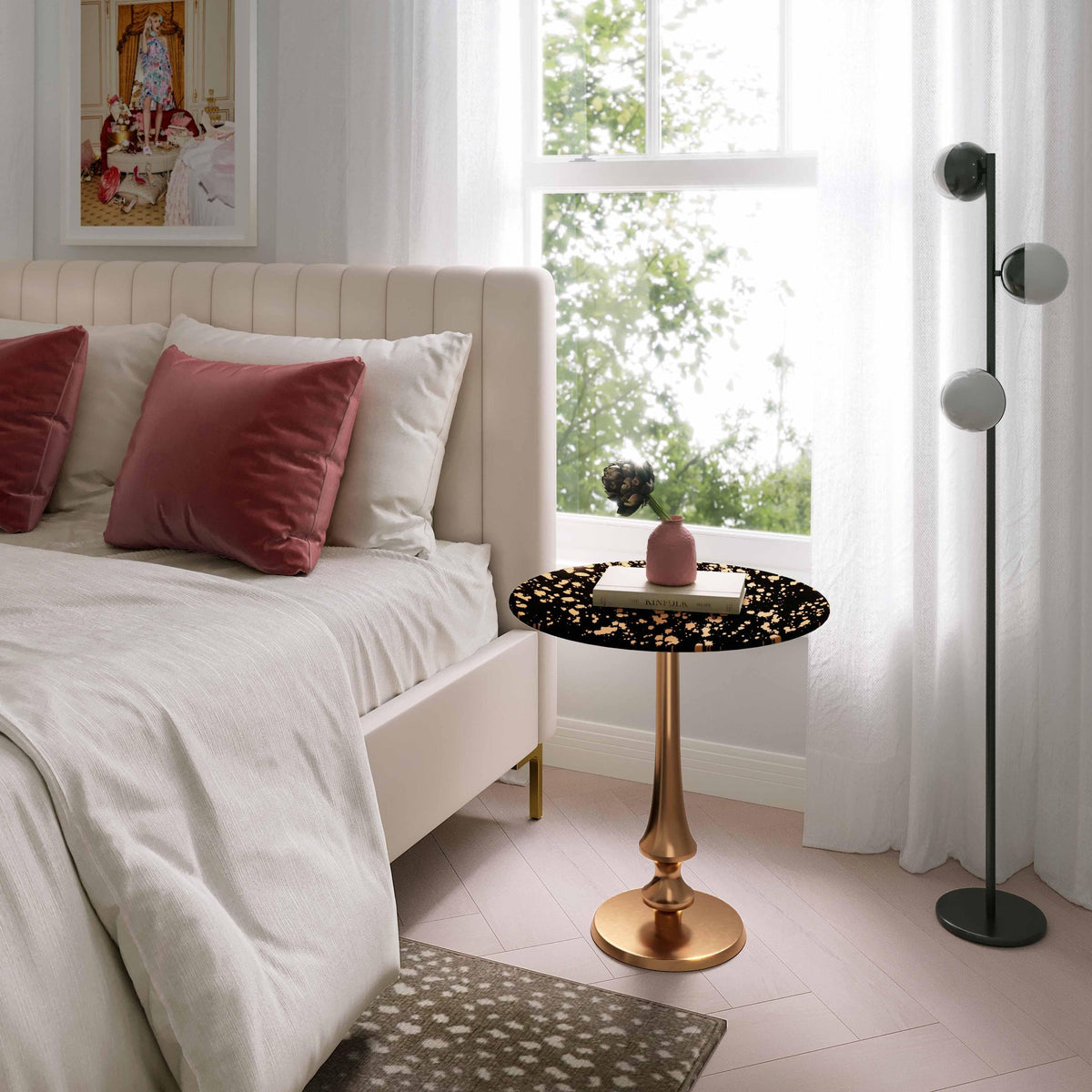 Gold Goathide Side Table | BeBoldFurniture