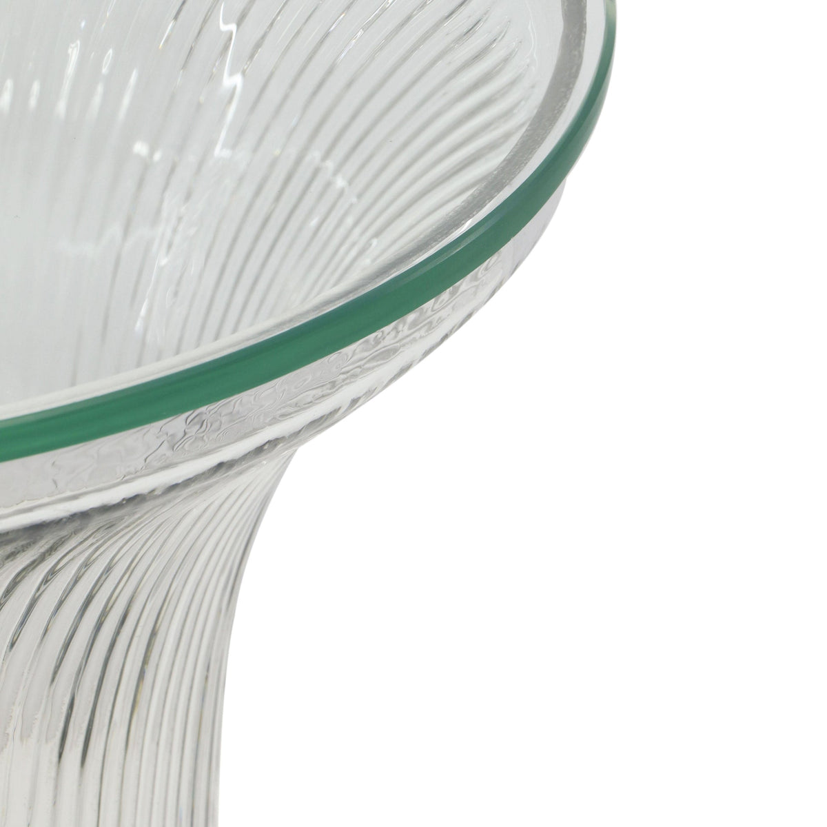 Cassandra Clear Glass Flared Side Table | BeBoldFurniture