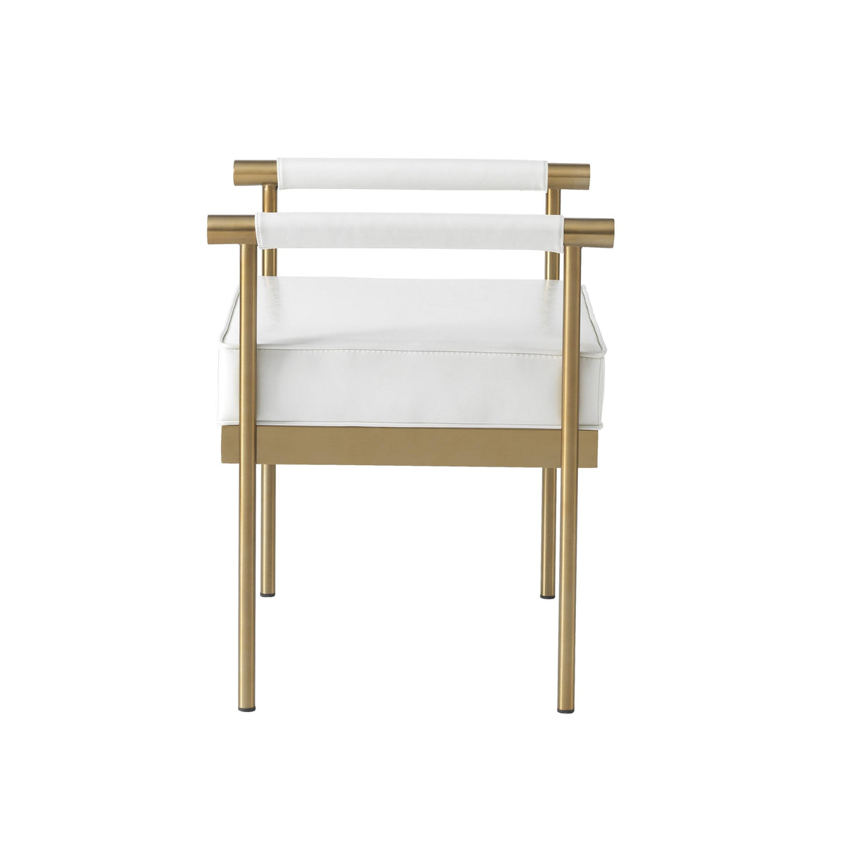 Diva White Vegan Leather Bench | BeBoldFurniture